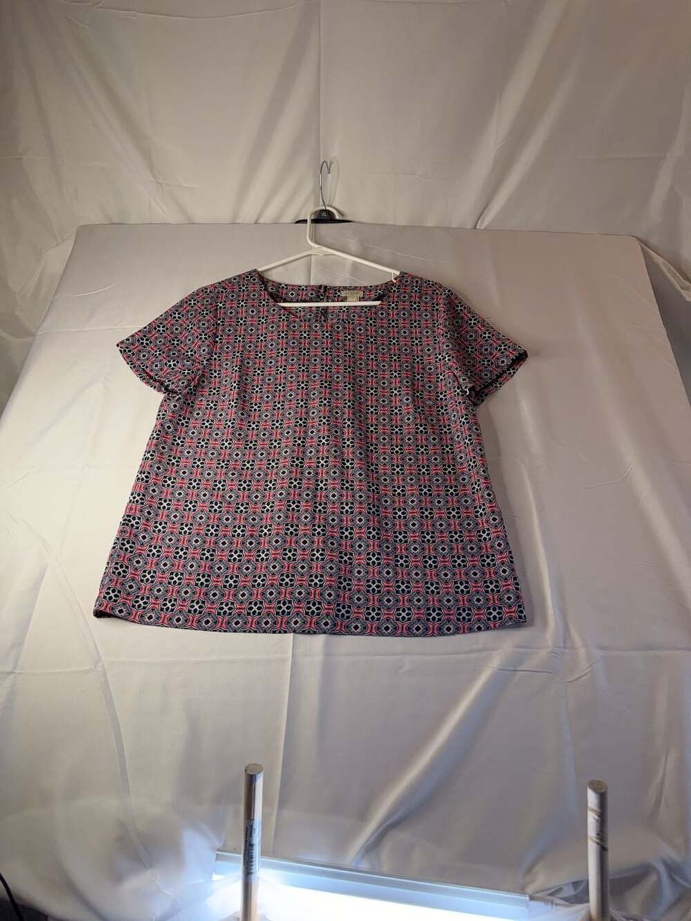 J.Crew Women's Short Sleeve Geometric Print Blouse Size S